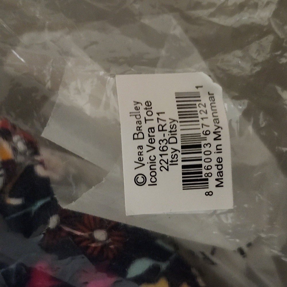 NWT NBU Vera Bradley Iconic Vera Tote Itsy Ditsy Pattern - Picture 3 of 3
